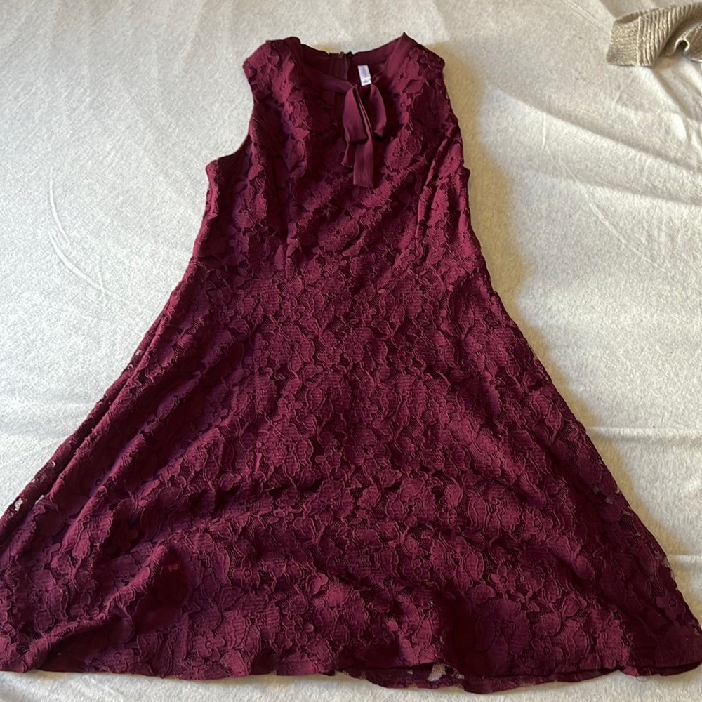 Burgundy lace dress